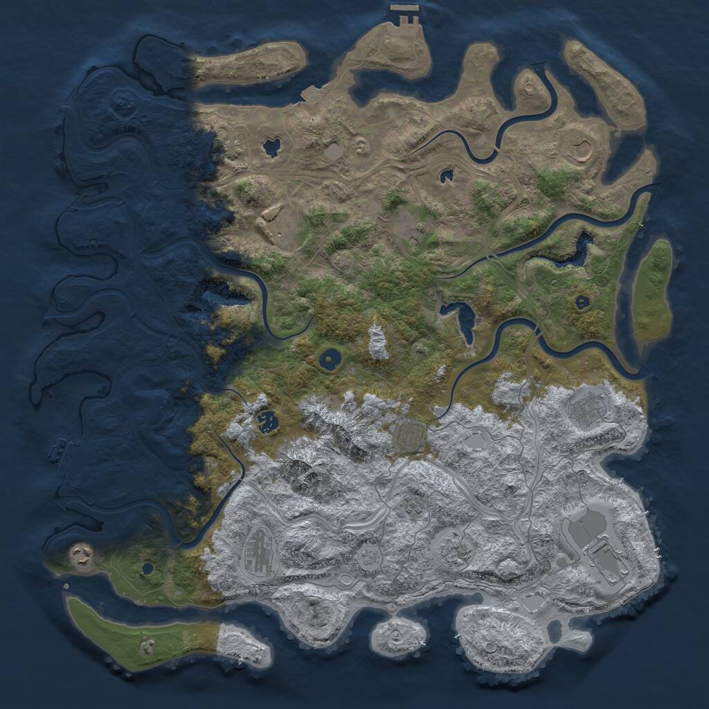Rust Map: Procedural Map, Size: 5000, Seed: 15252112, 17 Monuments