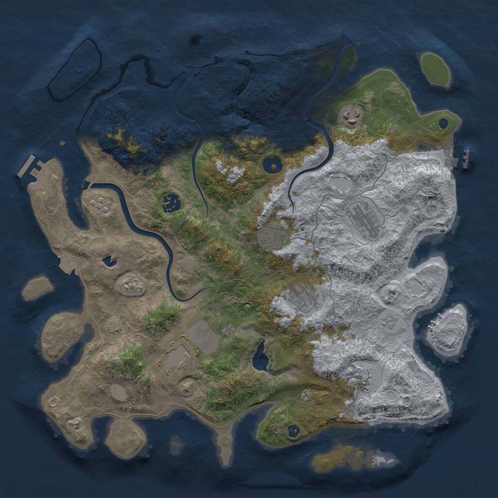 Rust Map: Procedural Map, Size: 4000, Seed: 1810950624, 14 Monuments