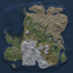 Thumbnail Rust Map: Procedural Map, Size: 3750, Seed: 588070279, 15 Monuments