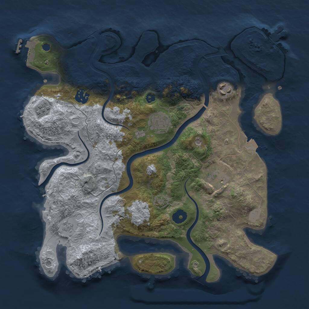 Rust Map: Procedural Map, Size: 3300, Seed: 37559948, 10 Monuments