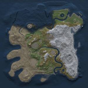 Thumbnail Rust Map: Procedural Map, Size: 3300, Seed: 1762040498, 12 Monuments