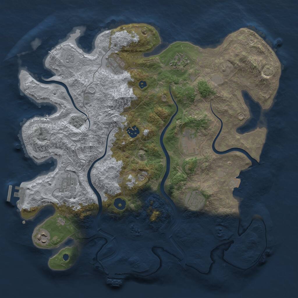 Rust Map: Procedural Map, Size: 3750, Seed: 111866960, 14 Monuments