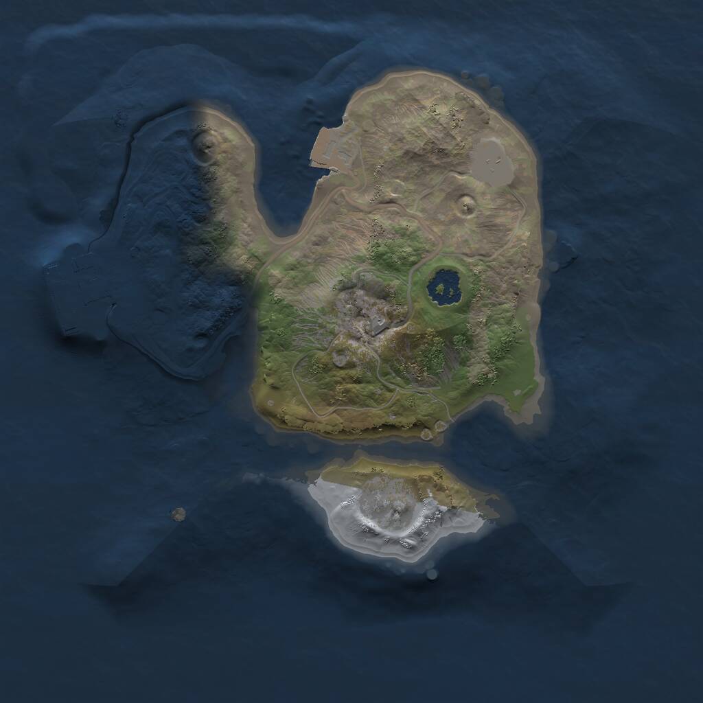 Rust Map: Procedural Map, Size: 2000, Seed: 1365697111, 2 Monuments