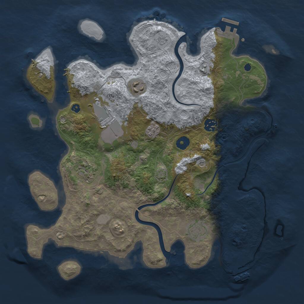 Rust Map: Procedural Map, Size: 3500, Seed: 1568067839, 12 Monuments
