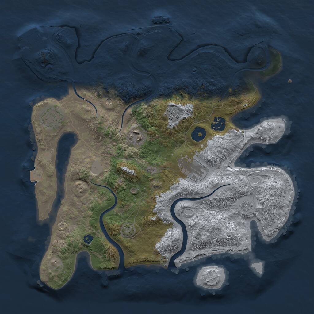 Rust Map: Procedural Map, Size: 3250, Seed: 45450, 11 Monuments