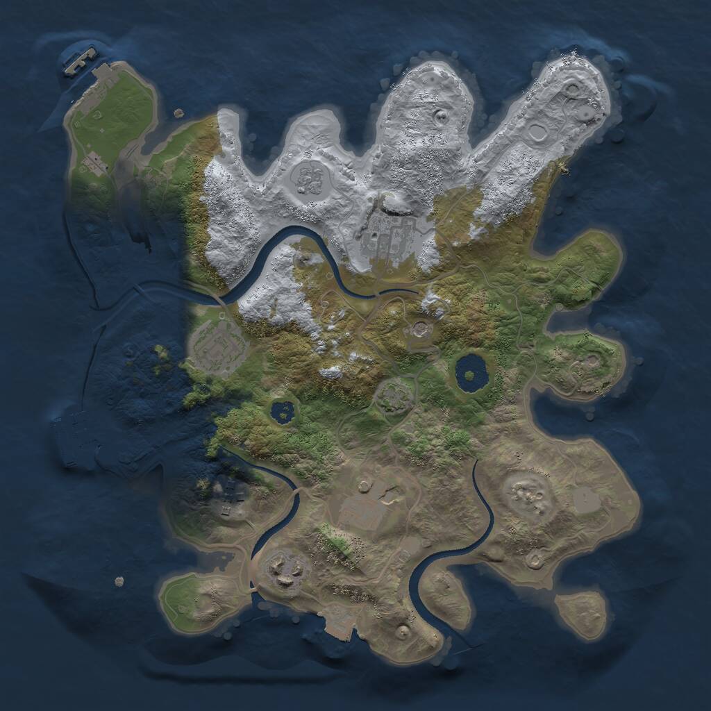 Rust Map: Procedural Map, Size: 3000, Seed: 276381114, 11 Monuments