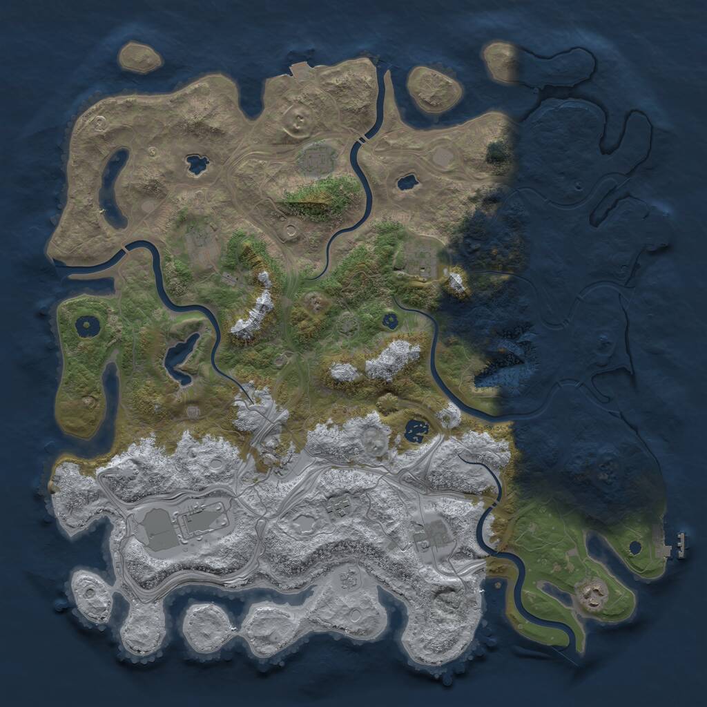 Rust Map: Procedural Map, Size: 4500, Seed: 65520, 15 Monuments
