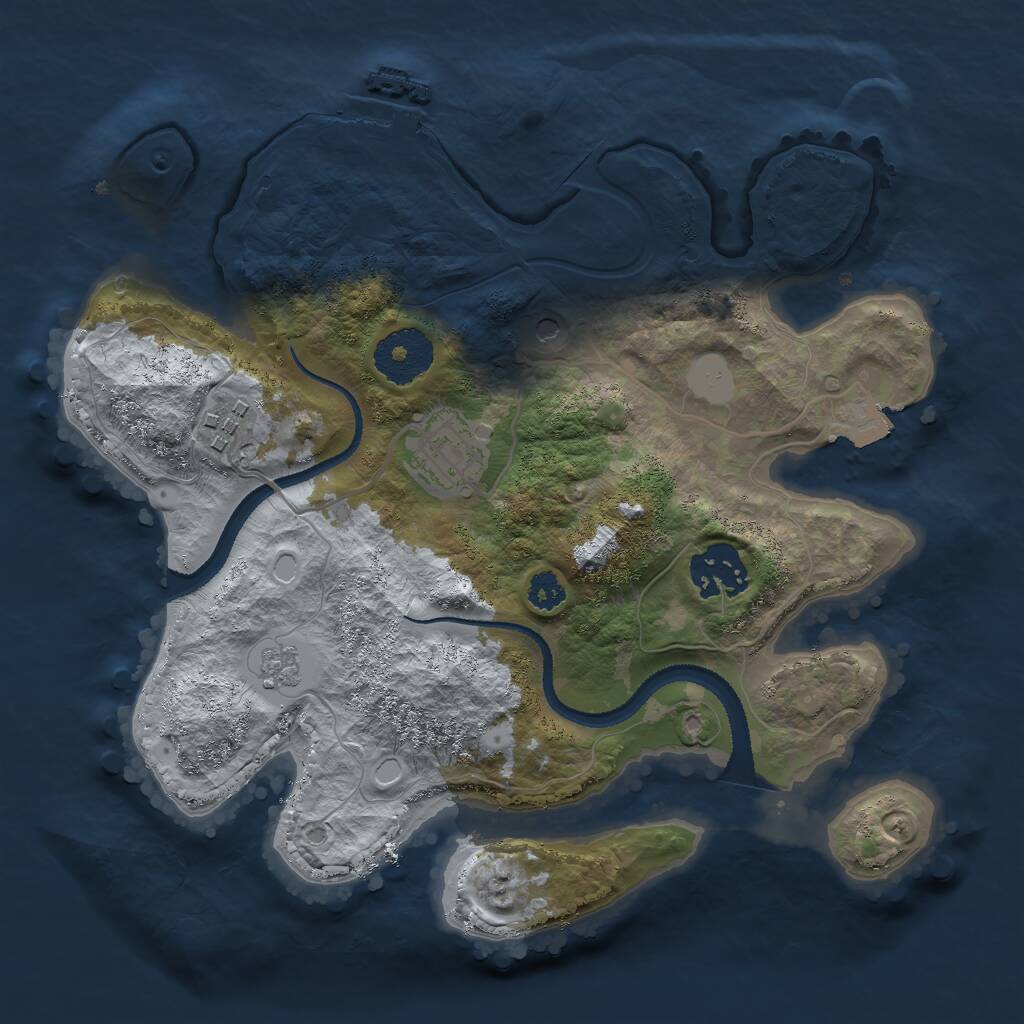 Rust Map: Procedural Map, Size: 2747, Seed: 1506199105, 7 Monuments