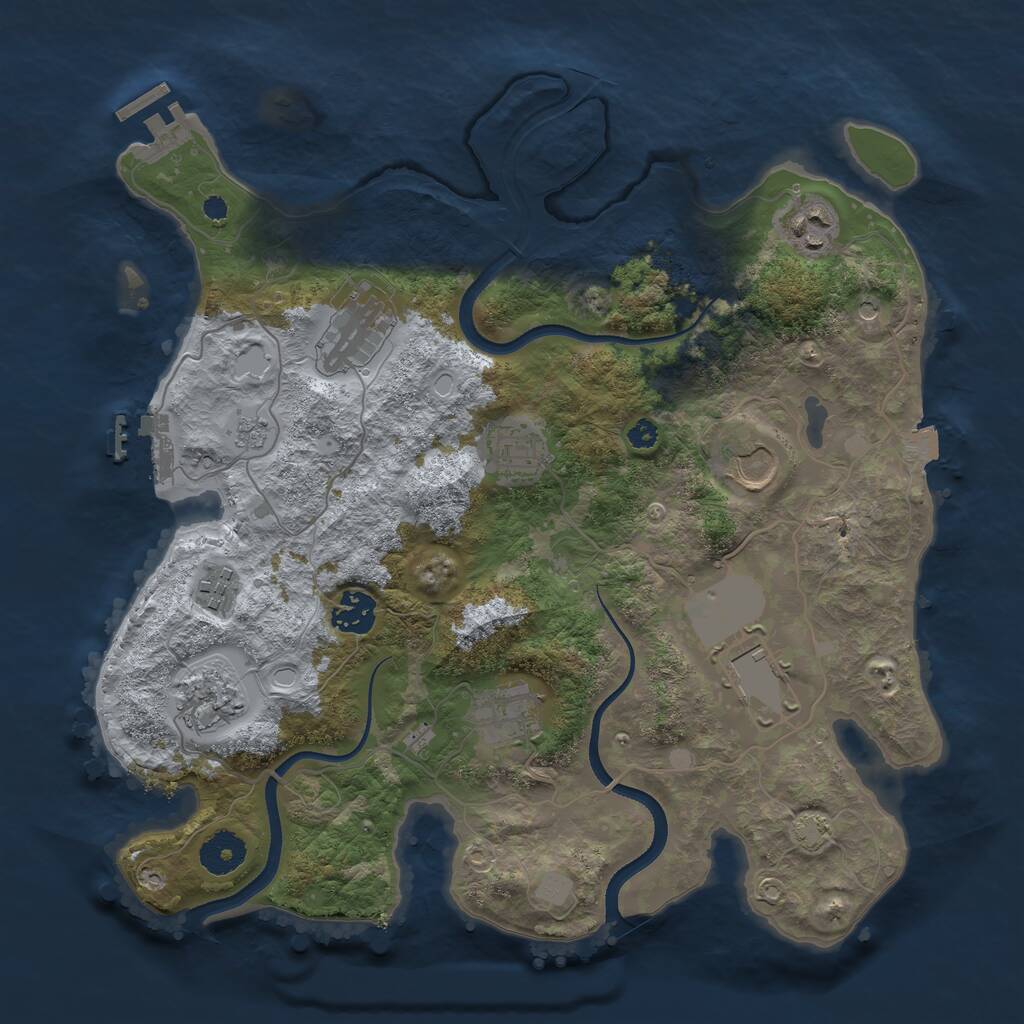 Rust Map: Procedural Map, Size: 3500, Seed: 323183269, 15 Monuments