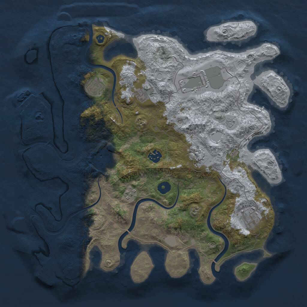 Rust Map: Procedural Map, Size: 3700, Seed: 39000, 14 Monuments