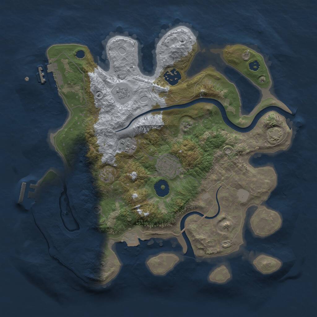 Rust Map: Procedural Map, Size: 3000, Seed: 4944, 9 Monuments