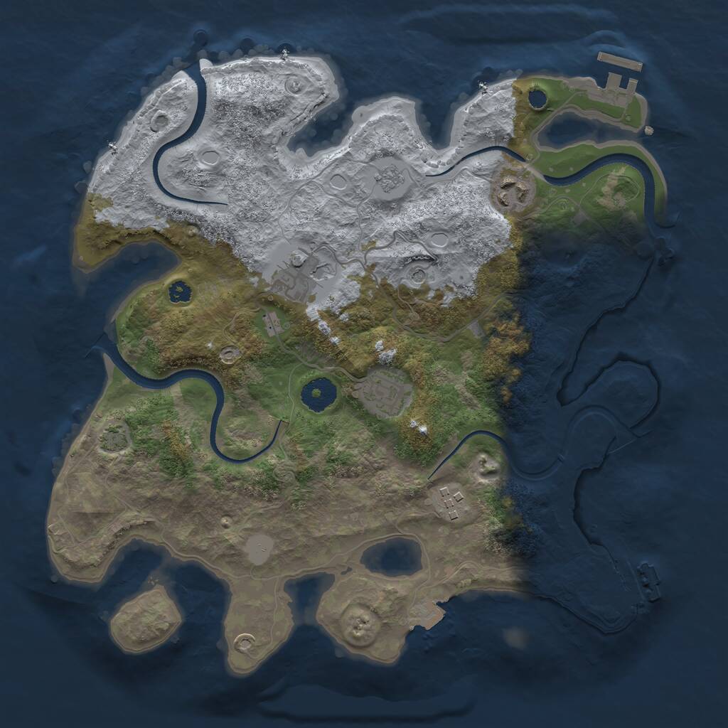 Rust Map: Procedural Map, Size: 3250, Seed: 121212, 10 Monuments
