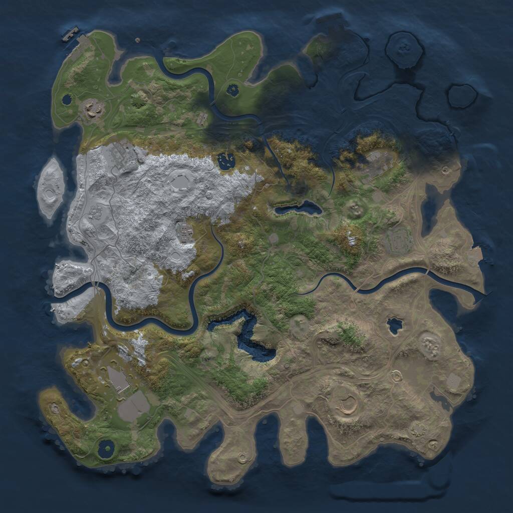 Rust Map: Procedural Map, Size: 4250, Seed: 1415591366, 13 Monuments