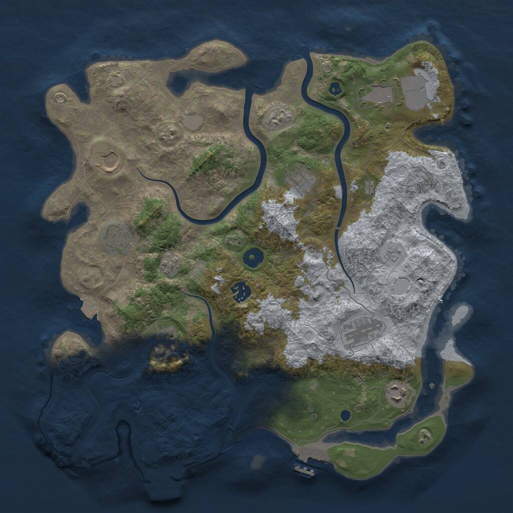 Rust Map: Procedural Map, Size: 3900, Seed: 1438526791, 15 Monuments