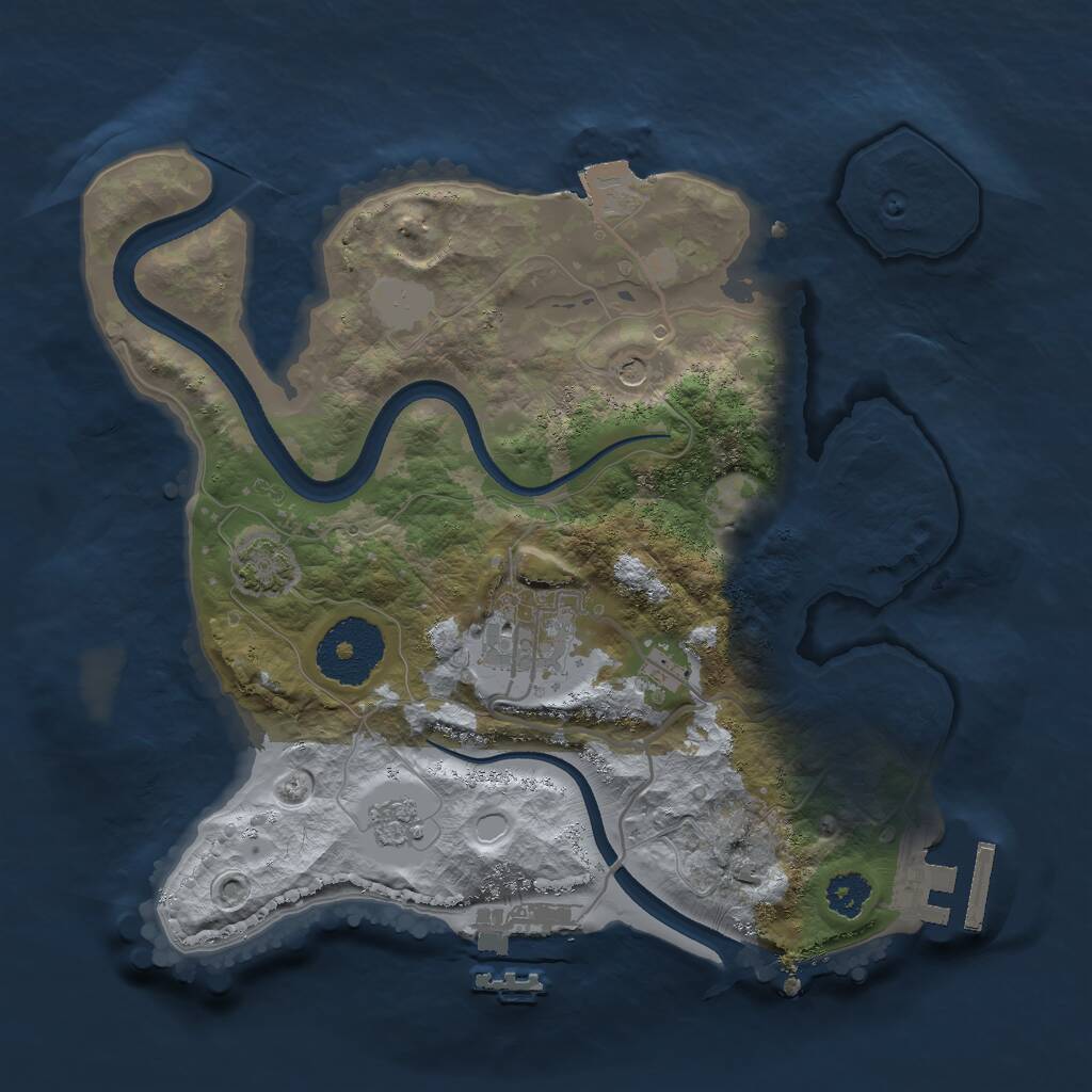 Rust Map: Procedural Map, Size: 2500, Seed: 31051994, 7 Monuments
