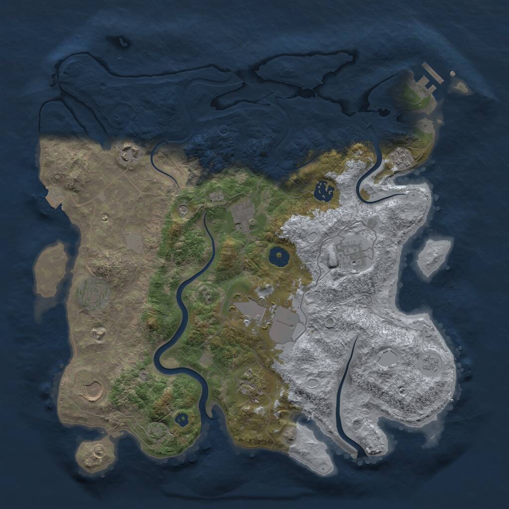 Rust Map: Procedural Map, Size: 3771, Seed: 98971, 14 Monuments