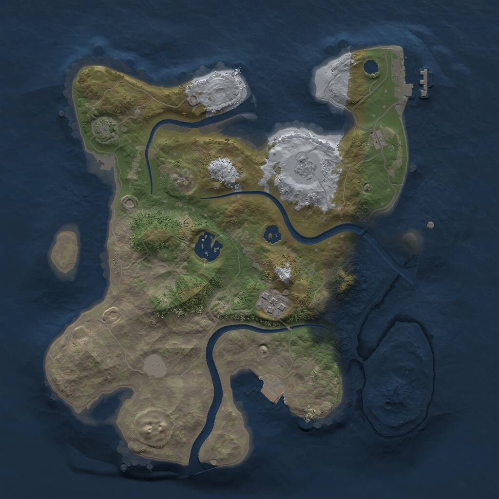 Rust Map: Procedural Map, Size: 2800, Seed: 1624645051, 6 Monuments