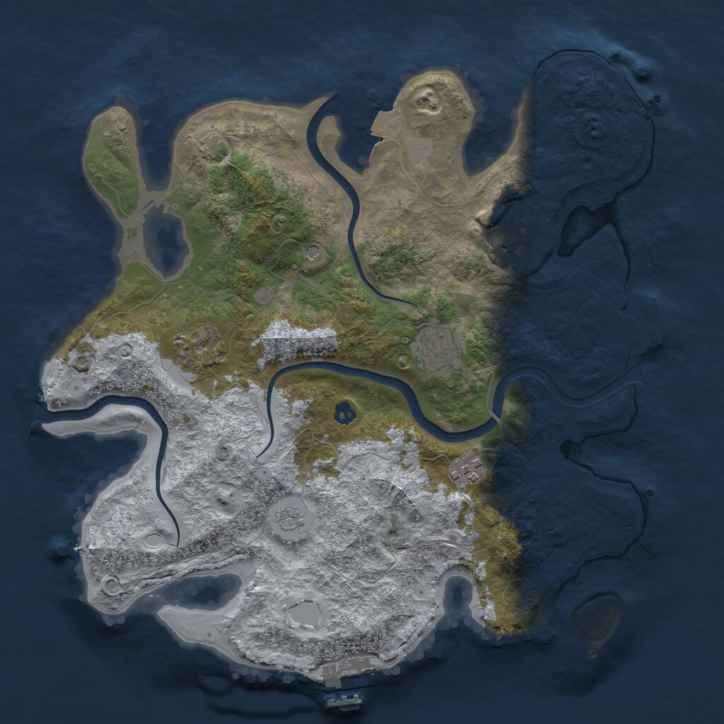 Rust Map: Procedural Map, Size: 3250, Seed: 23570, 10 Monuments