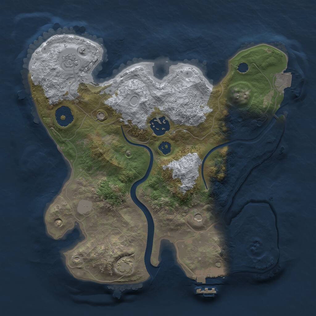 Rust Map: Procedural Map, Size: 2500, Seed: 1461999188, 6 Monuments