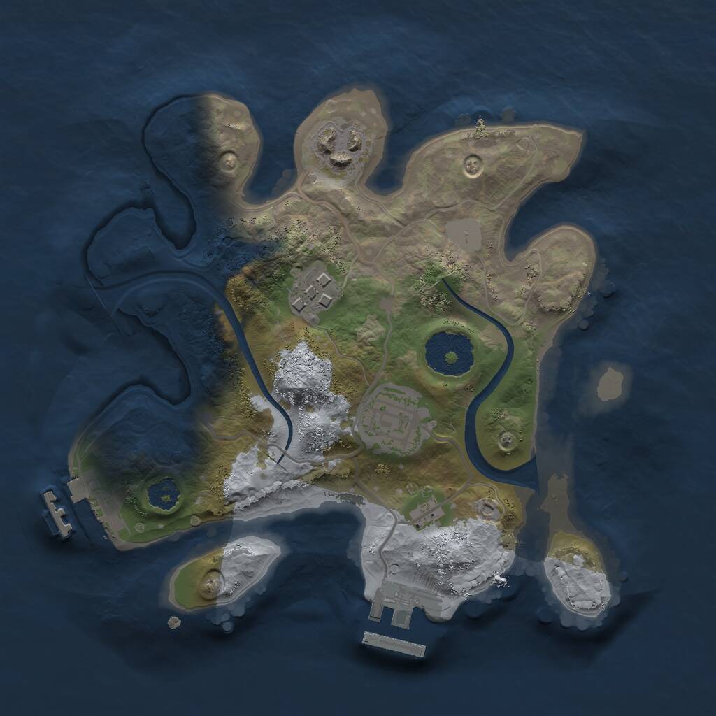 Rust Map: Procedural Map, Size: 2300, Seed: 2109009697, 6 Monuments