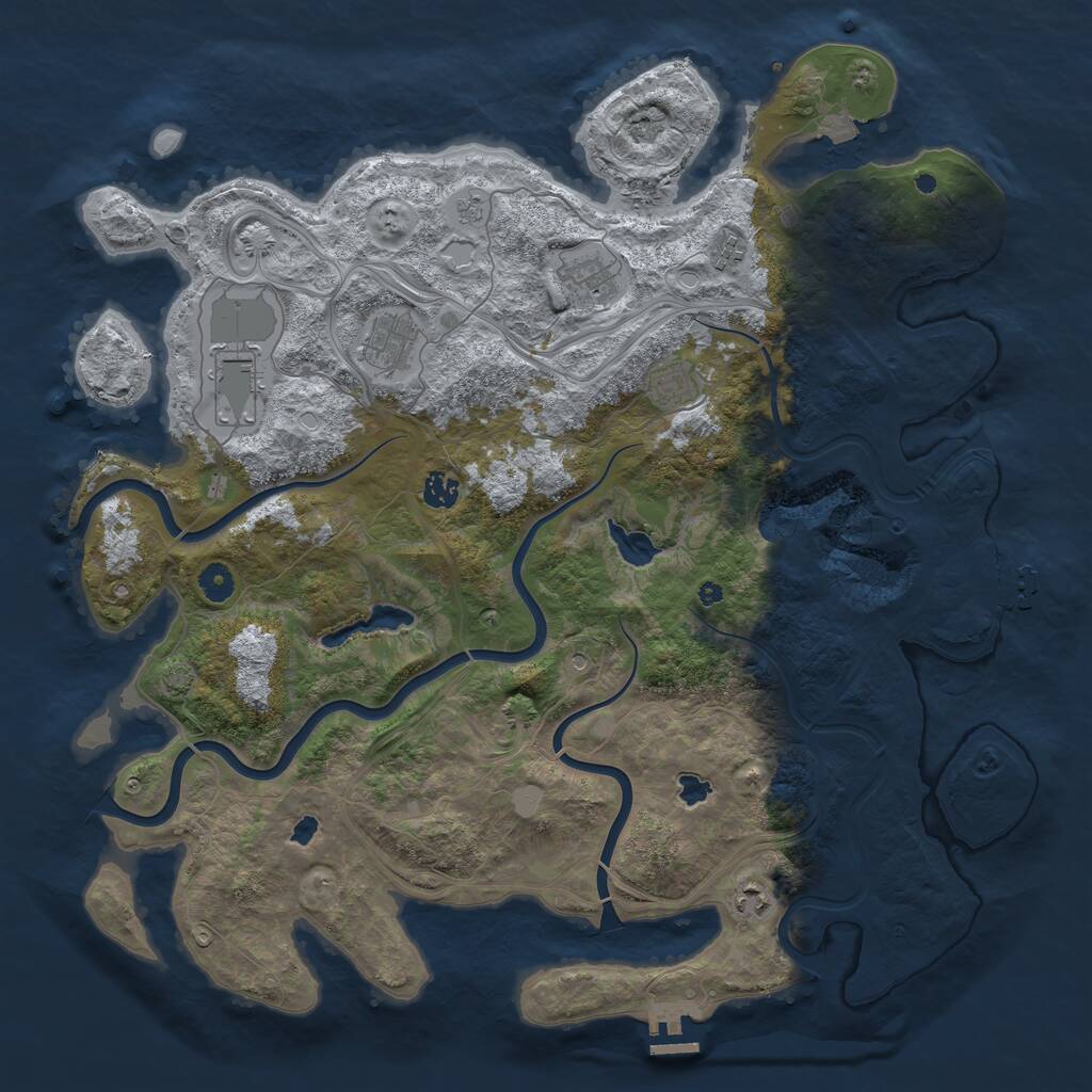 Rust Map: Procedural Map, Size: 4500, Seed: 7457445, 13 Monuments