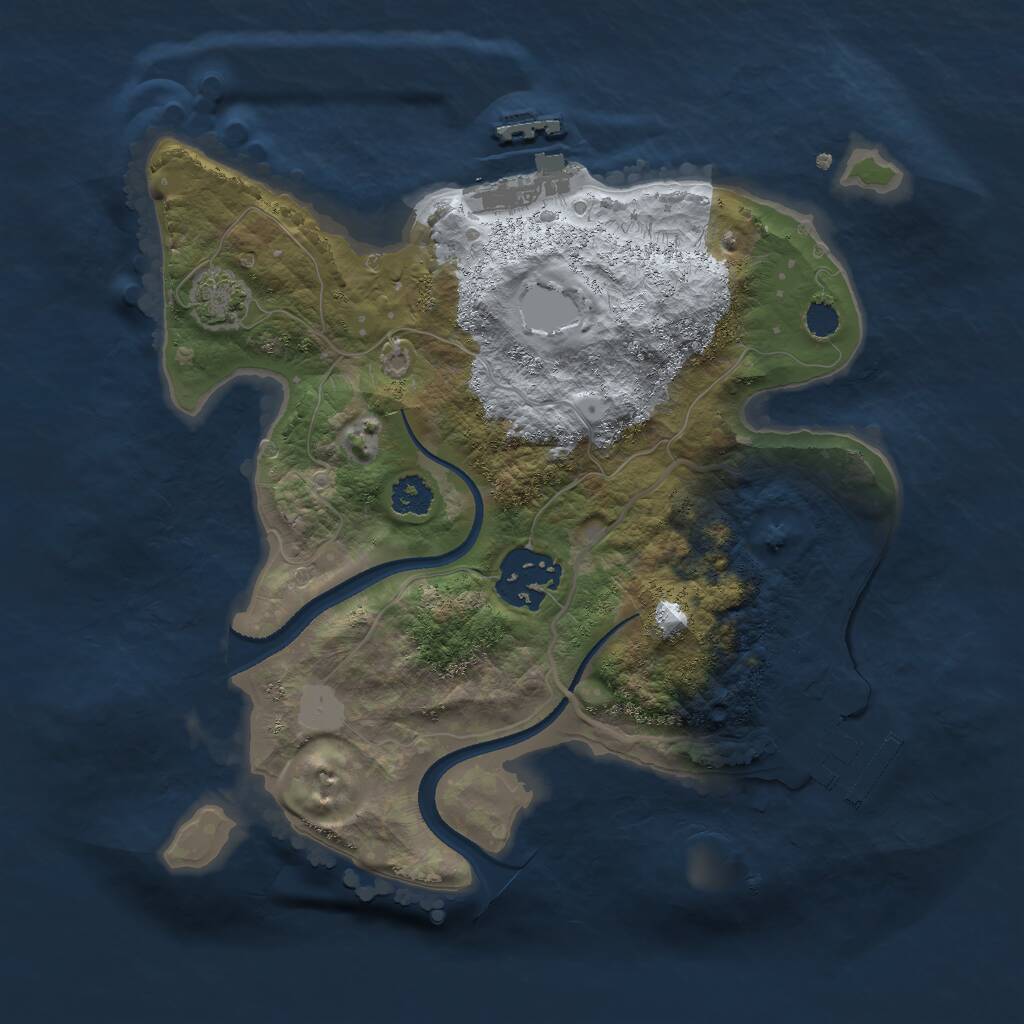 Rust Map: Procedural Map, Size: 2500, Seed: 48786, 5 Monuments