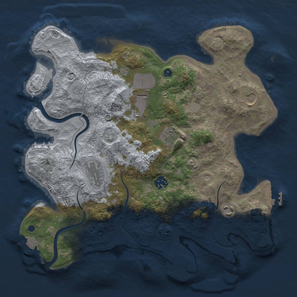 Rust Map: Procedural Map, Size: 3500, Seed: 473, 12 Monuments