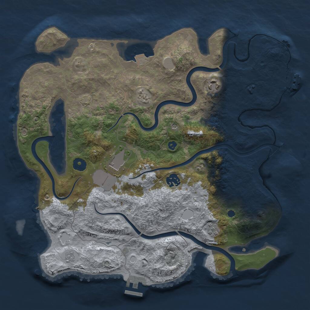 Rust Map: Procedural Map, Size: 3500, Seed: 31051994, 10 Monuments
