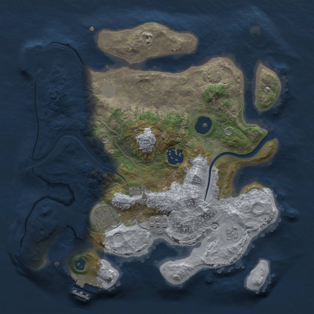 Rust Map: Procedural Map, Size: 2747, Seed: 1506199114, 9 Monuments