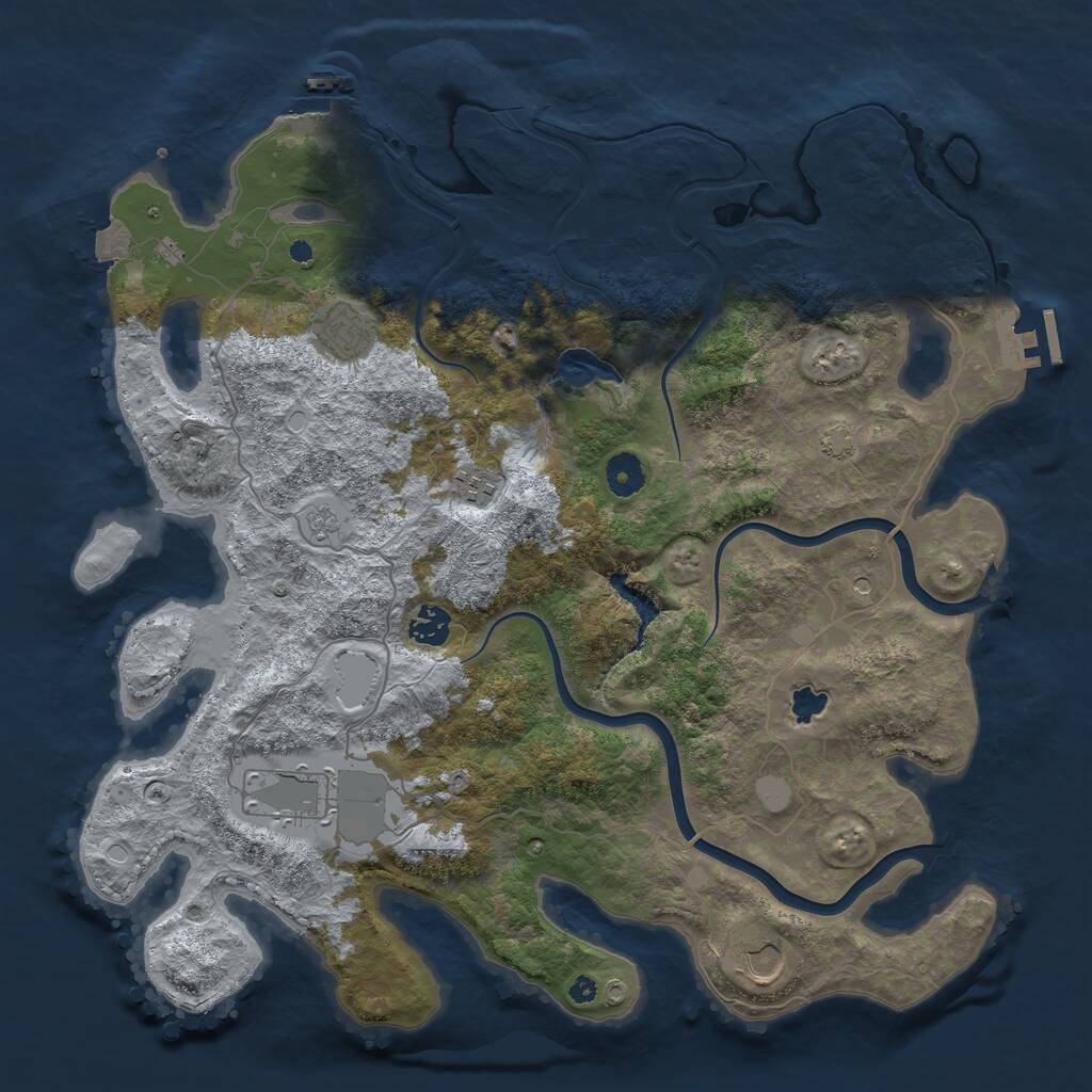 Rust Map: Procedural Map, Size: 4000, Seed: 812625488, 11 Monuments