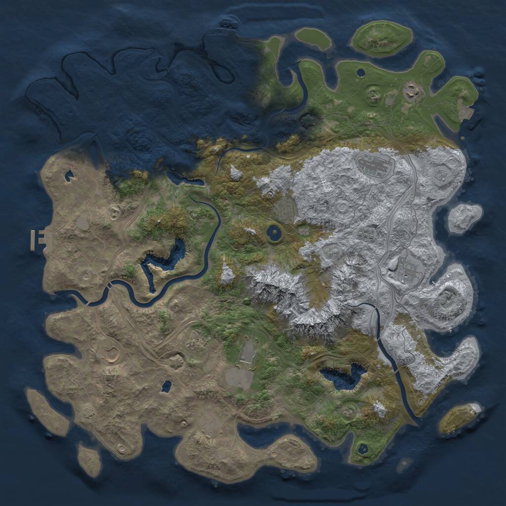 Rust Map: Procedural Map, Size: 5000, Seed: 569815, 15 Monuments