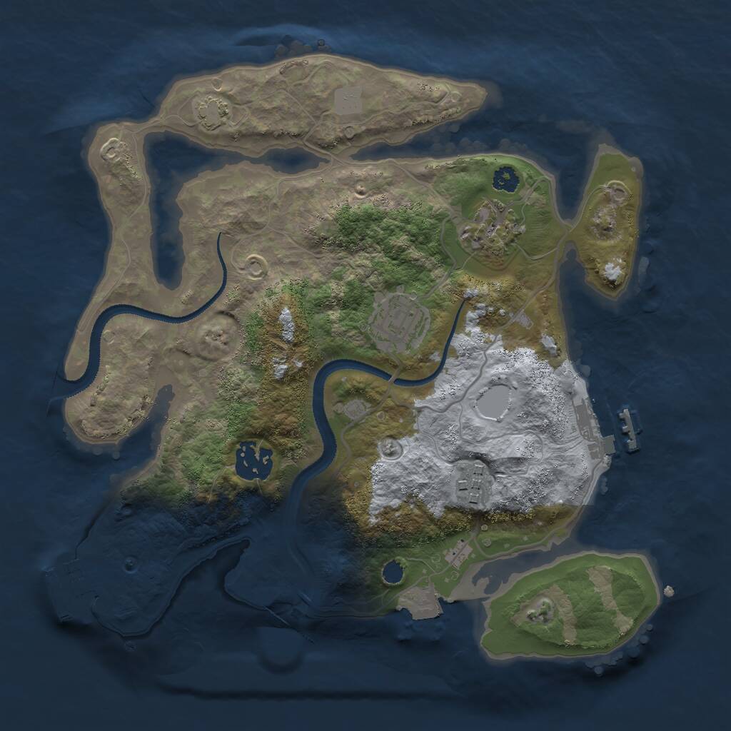 Rust Map: Procedural Map, Size: 2800, Seed: 8567147, 8 Monuments