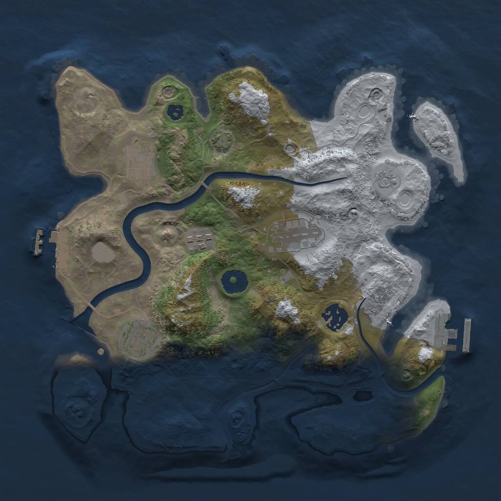 Rust Map: Procedural Map, Size: 3000, Seed: 1487555435, 10 Monuments