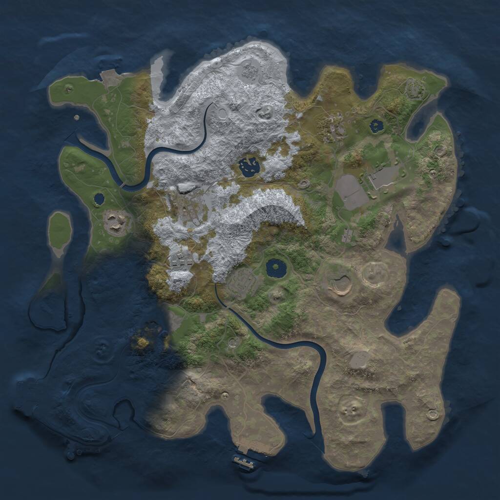 Rust Map: Procedural Map, Size: 3700, Seed: 1400930900, 15 Monuments