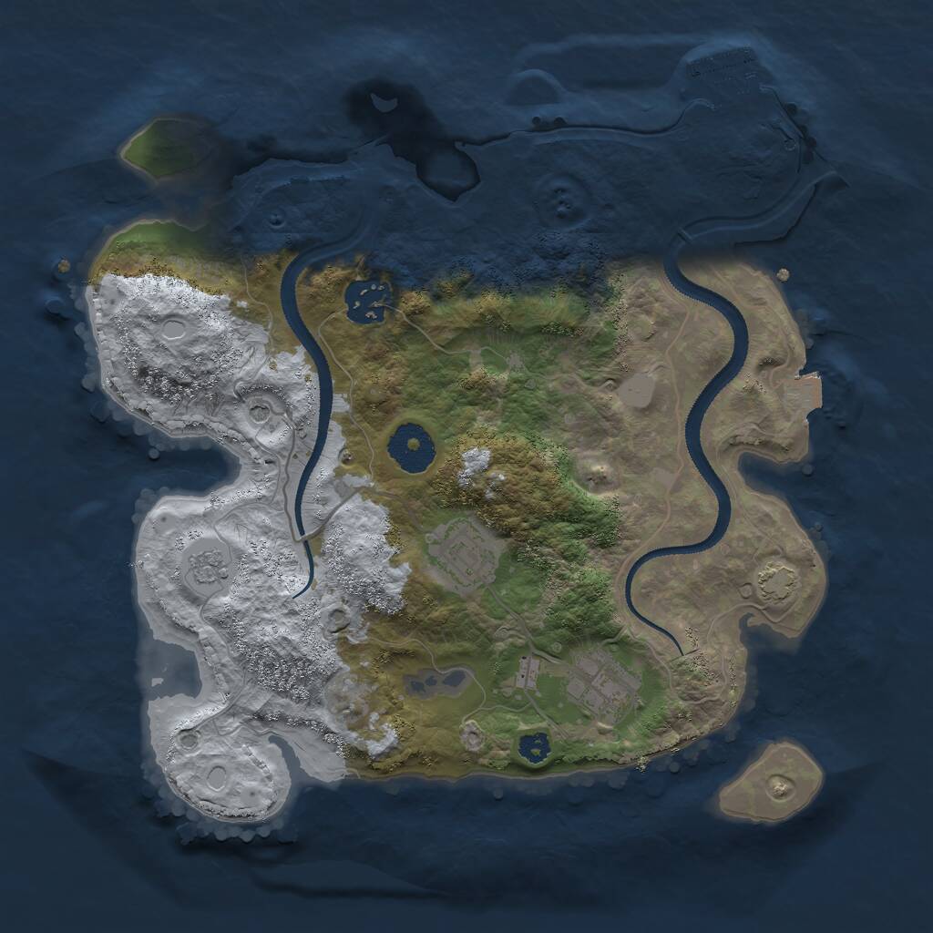 Rust Map: Procedural Map, Size: 3000, Seed: 164284, 8 Monuments