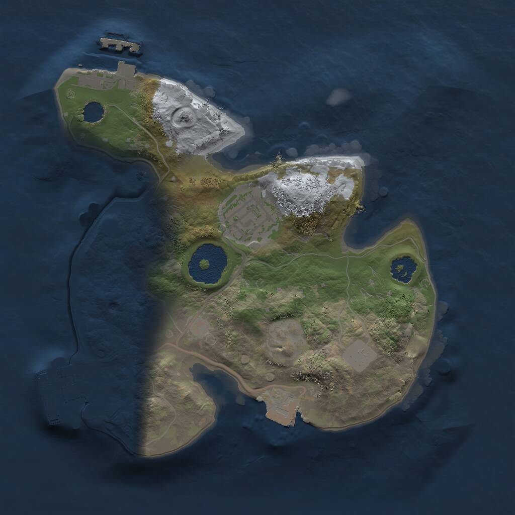 Rust Map: Procedural Map, Size: 2000, Seed: 191556386, 4 Monuments