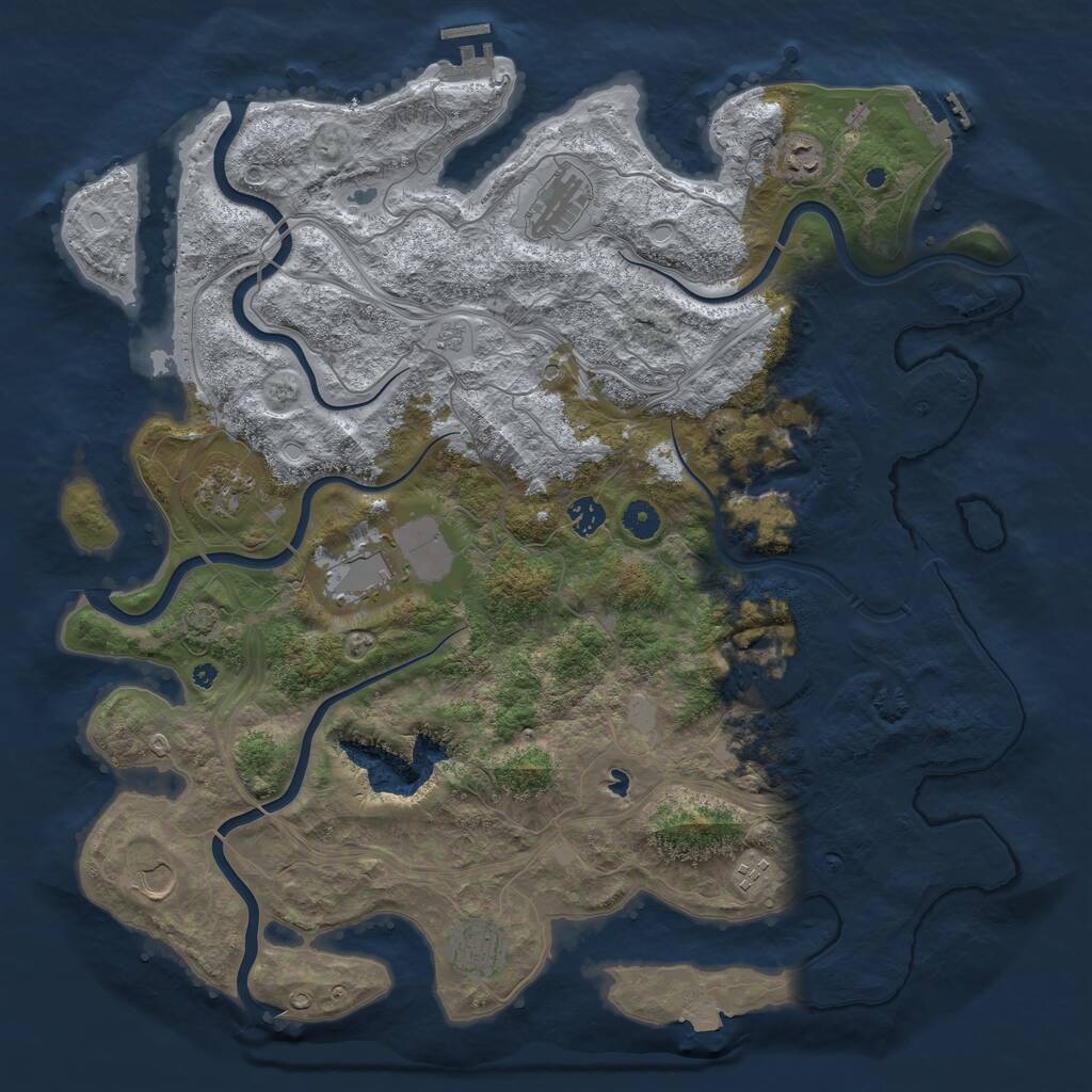 Rust Map: Procedural Map, Size: 4450, Seed: 956493847, 15 Monuments