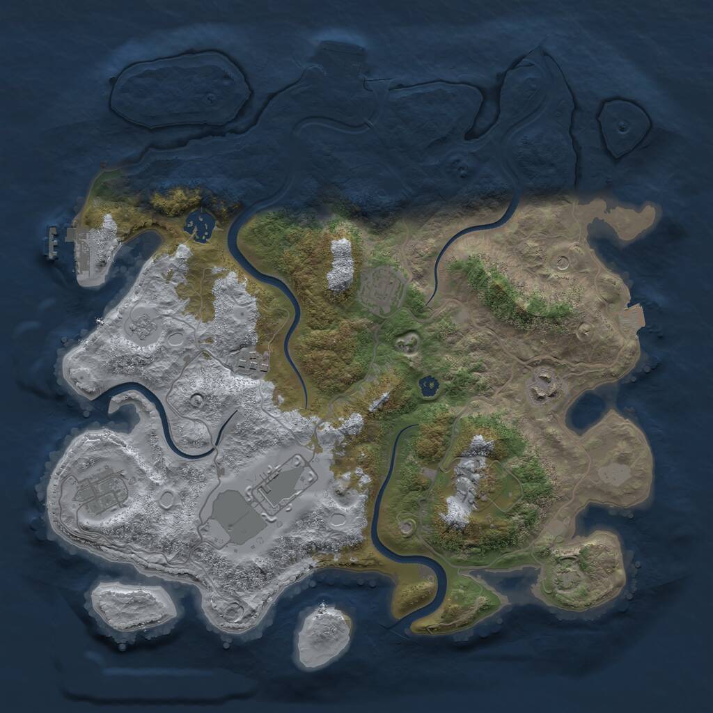 Rust Map: Procedural Map, Size: 3500, Seed: 239683, 13 Monuments