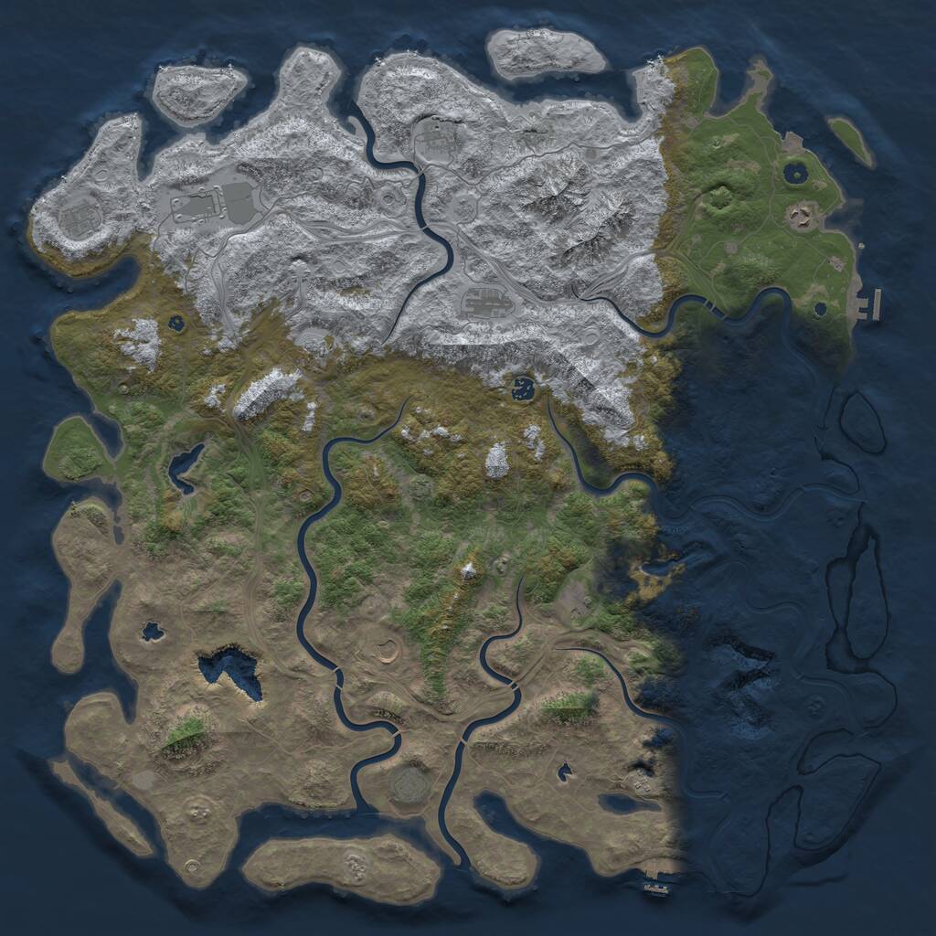 Rust Map: Procedural Map, Size: 6000, Seed: 1390017596, 17 Monuments