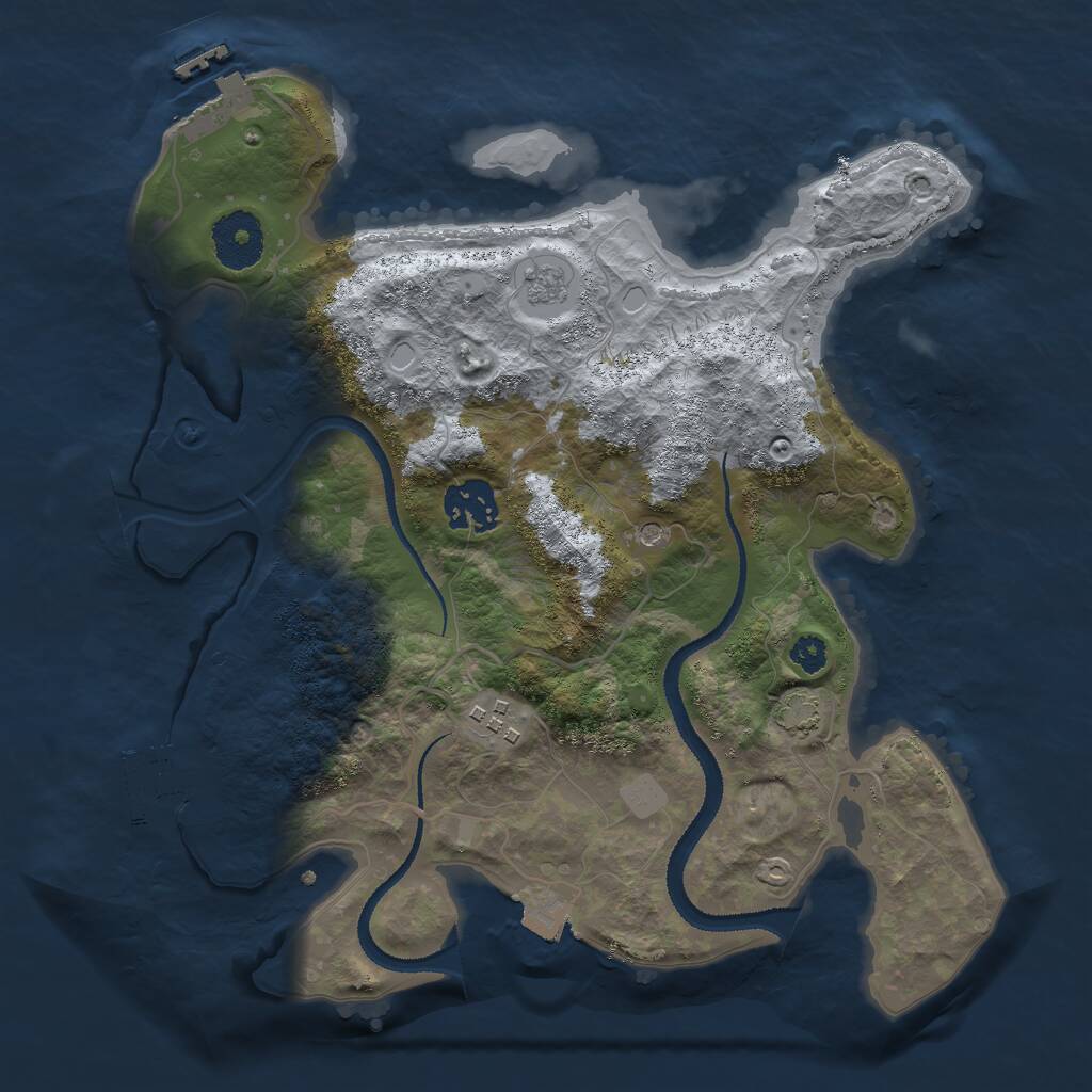 Rust Map: Procedural Map, Size: 3000, Seed: 9548173, 8 Monuments