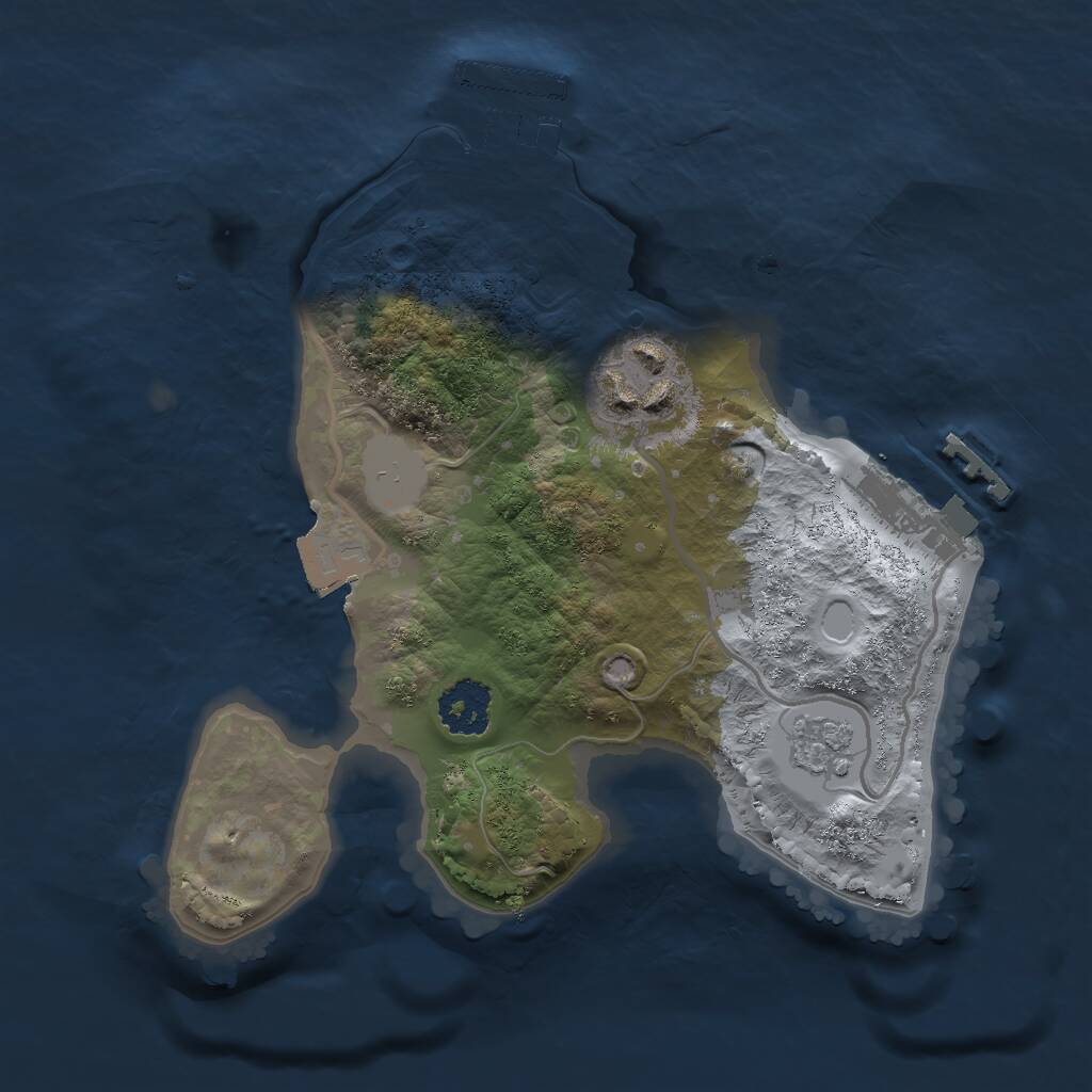 Rust Map: Procedural Map, Size: 2000, Seed: 600090892, 5 Monuments