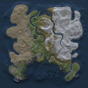 Thumbnail Rust Map: Procedural Map, Size: 3600, Seed: 2739, 15 Monuments