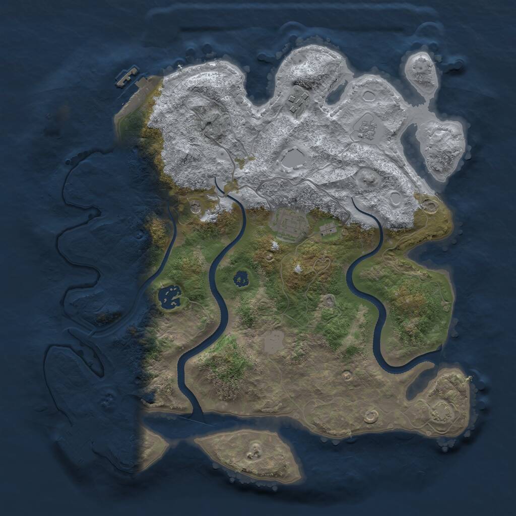 Rust Map: Procedural Map, Size: 3250, Seed: 122768, 9 Monuments
