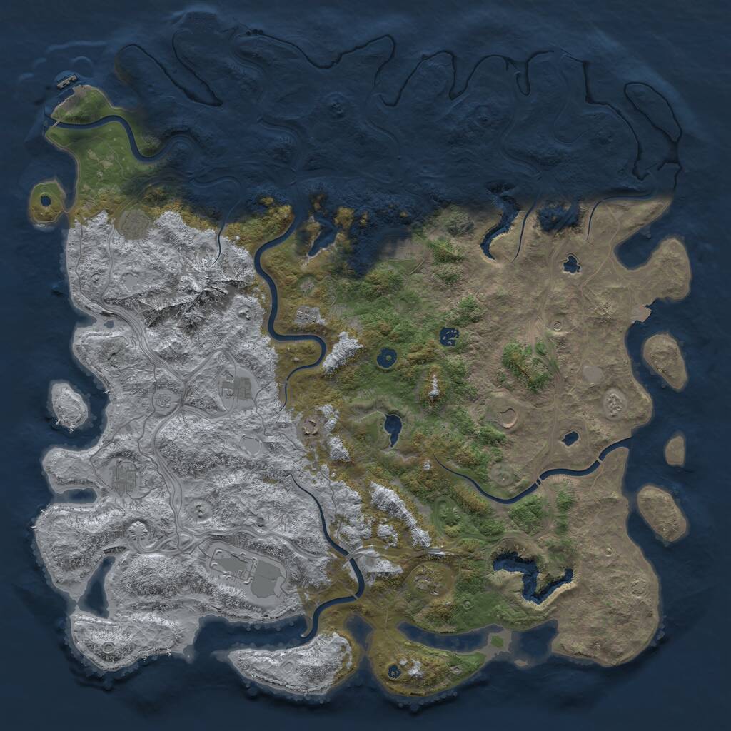 Rust Map: Procedural Map, Size: 5562, Seed: 720673271, 16 Monuments