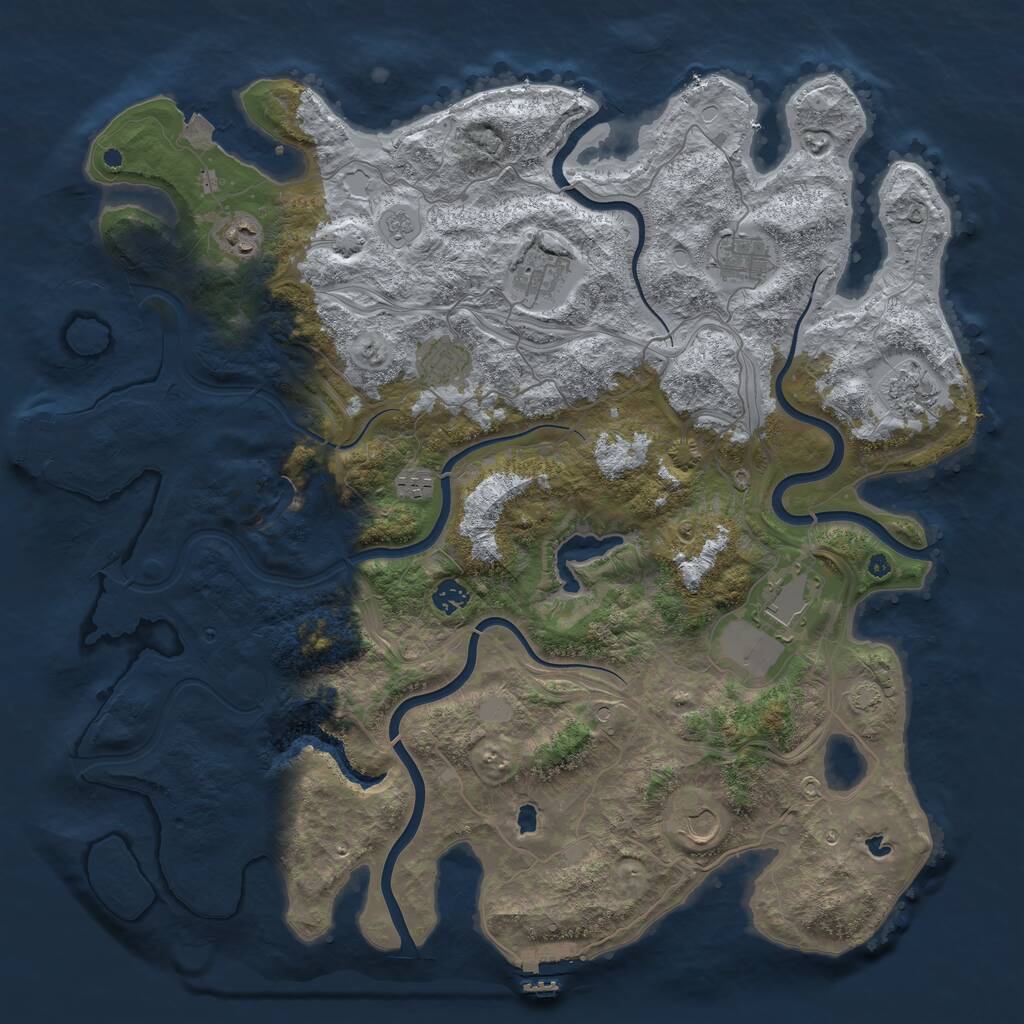 Rust Map: Procedural Map, Size: 4500, Seed: 4399, 15 Monuments