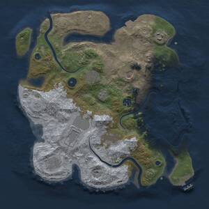 Thumbnail Rust Map: Procedural Map, Size: 3500, Seed: 1249094641, 14 Monuments