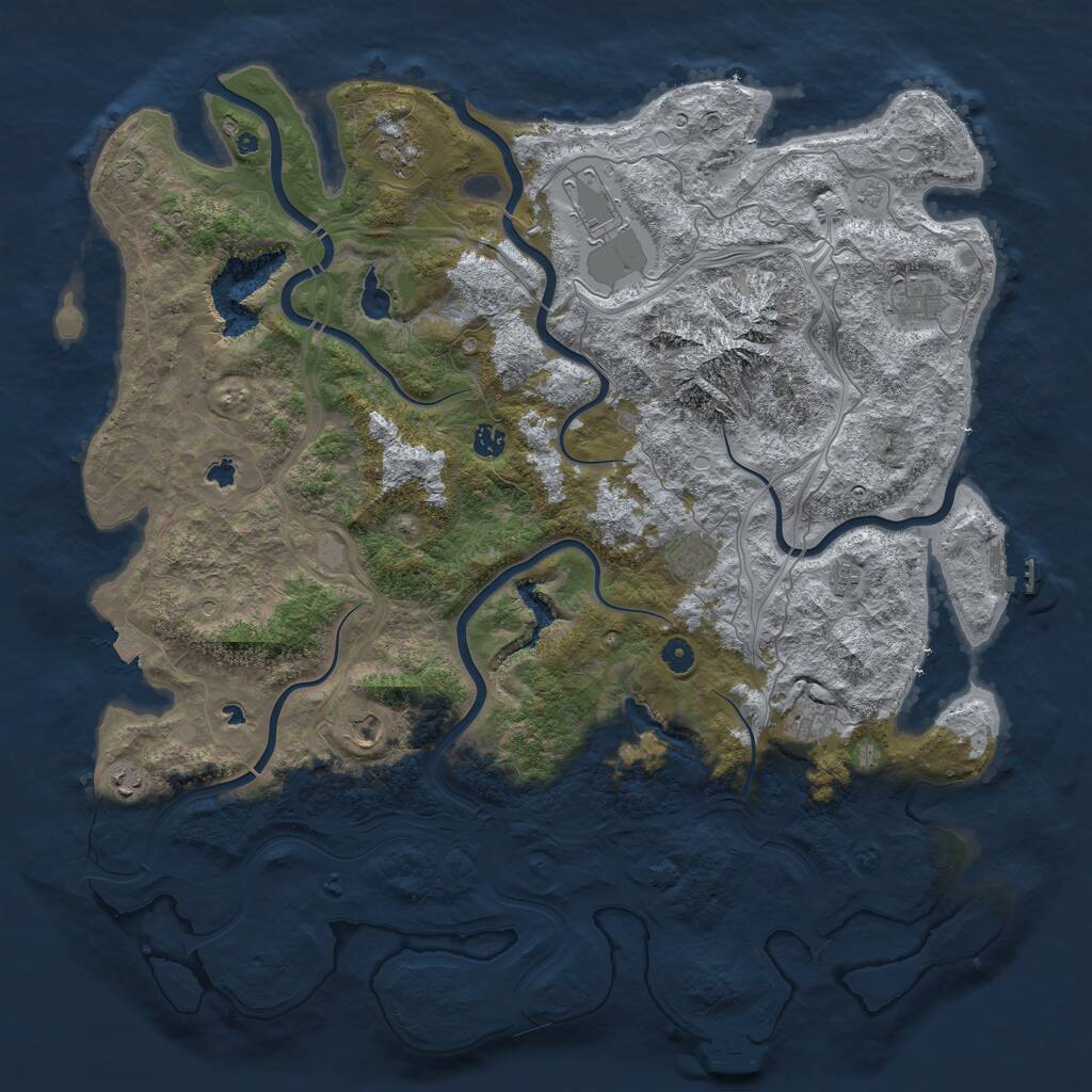 Rust Map: Procedural Map, Size: 5000, Seed: 3950500, 15 Monuments