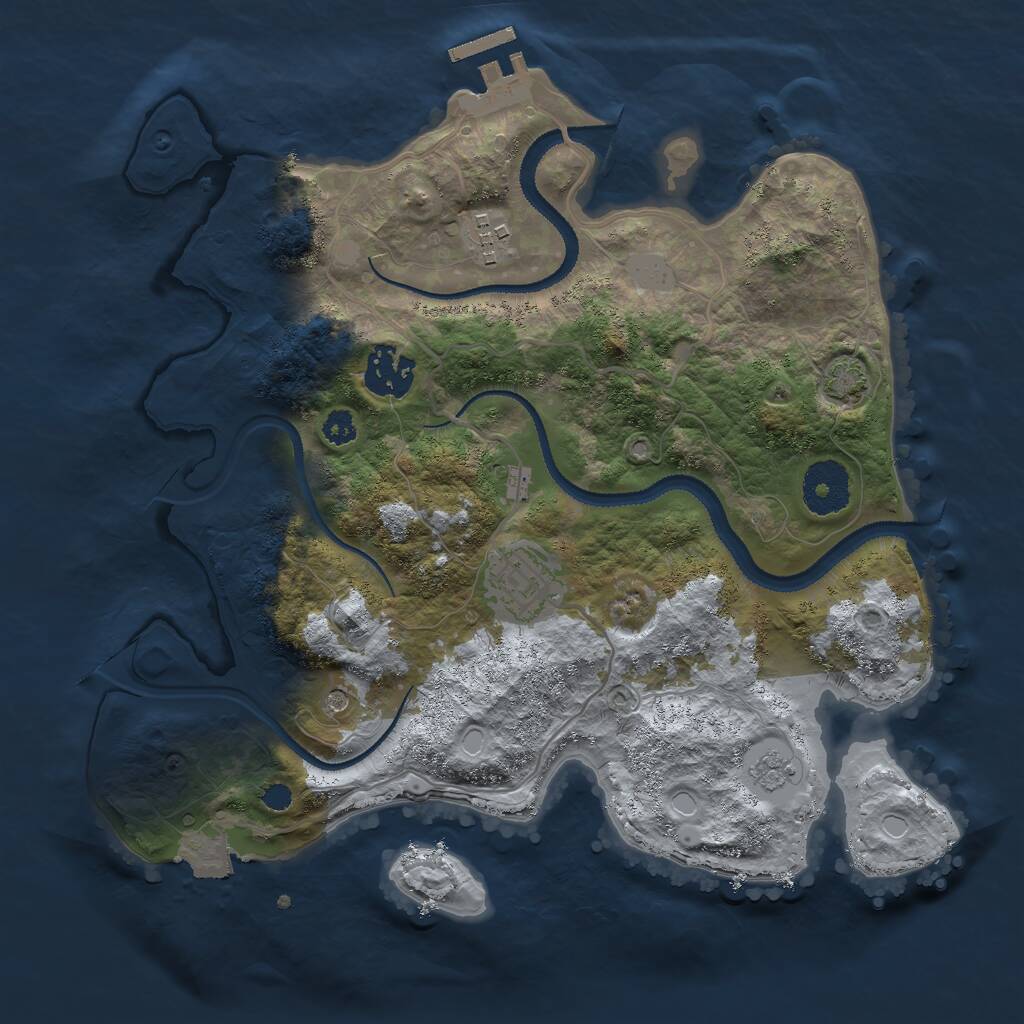 Rust Map: Procedural Map, Size: 3000, Seed: 1796355865, 8 Monuments