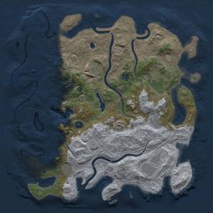 Thumbnail Rust Map: Procedural Map, Size: 4250, Seed: 3883, 13 Monuments
