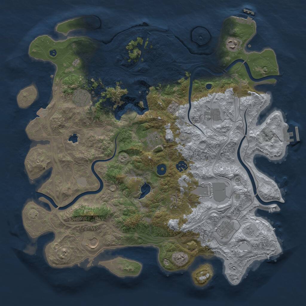 Rust Map: Procedural Map, Size: 4250, Seed: 10193468, 16 Monuments